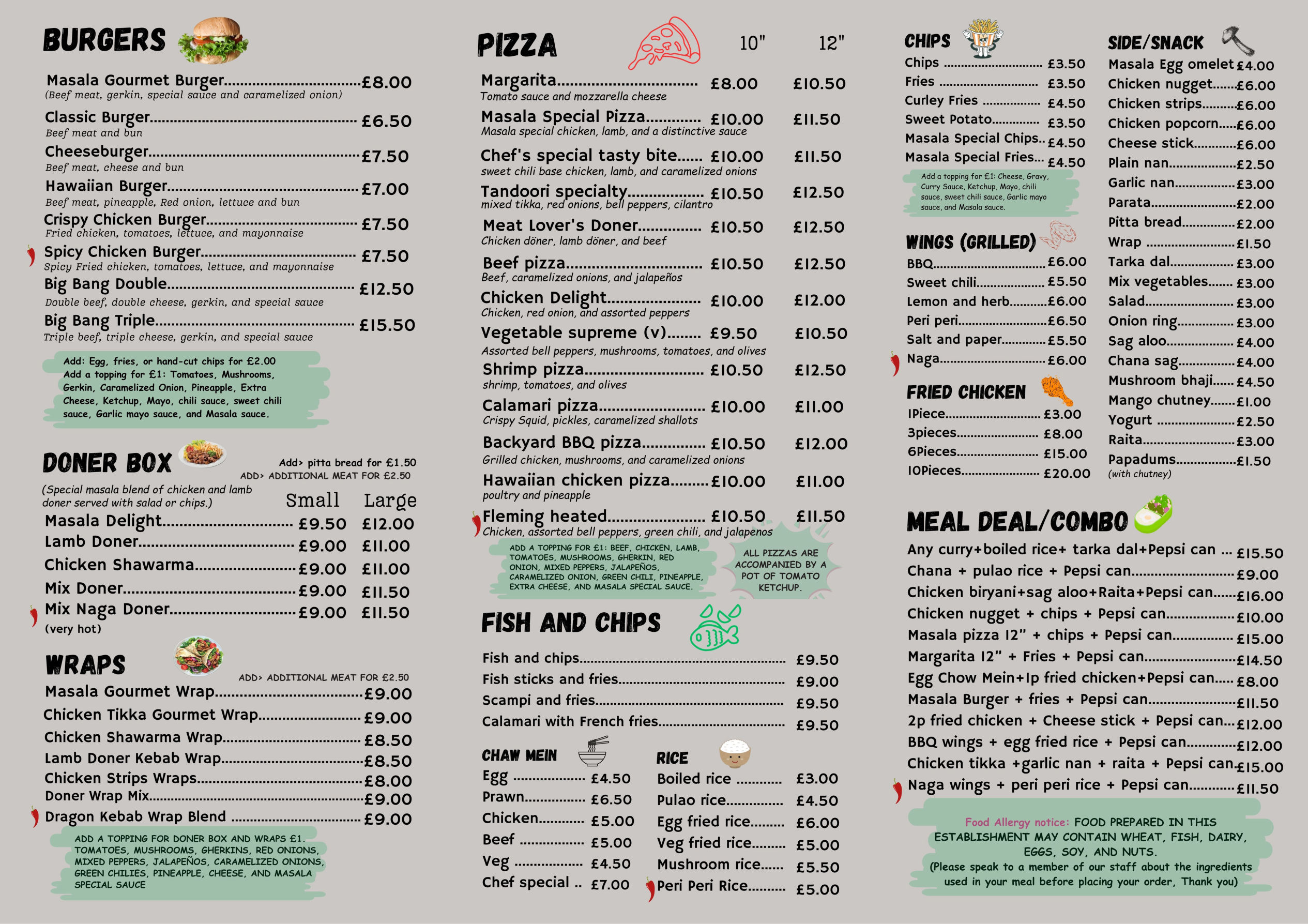 Masala Menu 2